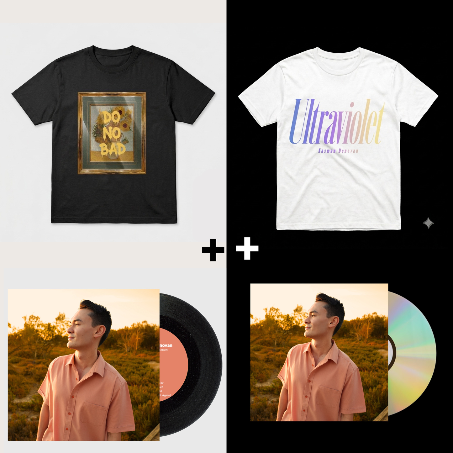 01 / Collector Bundle (Vinyl + CD + Do No Bad Black Tee + Ultraviolet White Tee + Digital Download)